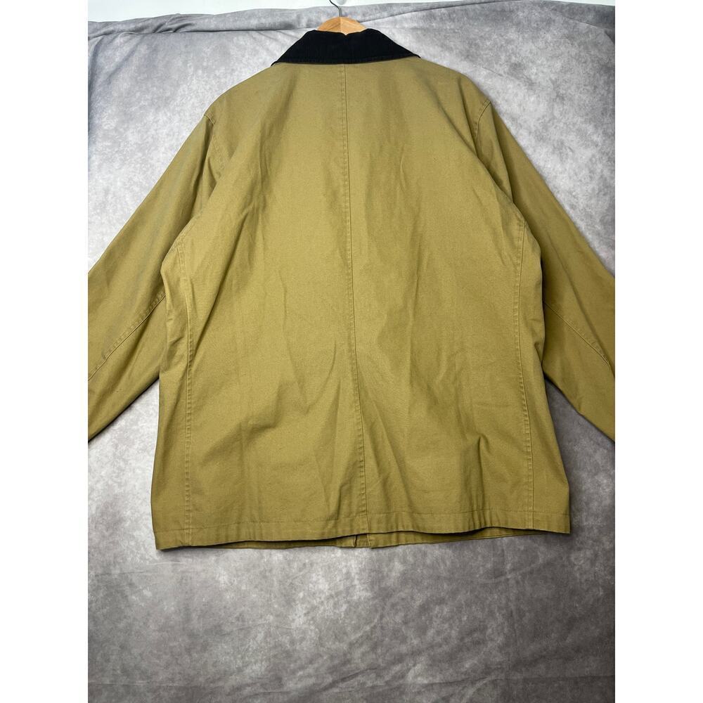 Lands' End Canvas Flannel Lined Corduroy Collar Tan Brown Chore Jacket Men's XL - Picture 6 of 11